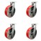 Service Caster 12'' Extra Heavy Duty Red Poly on Cast Iron Wheel Swivel Caster , 4PK CRAN-SCC-KP92S1230-PUR-RS-4 - alternate 1